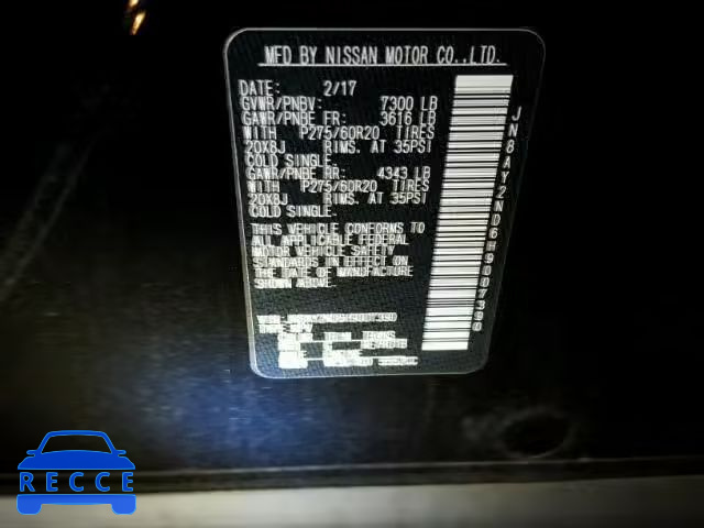 2017 NISSAN ARMADA SV JN8AY2ND6H9007390 image 9