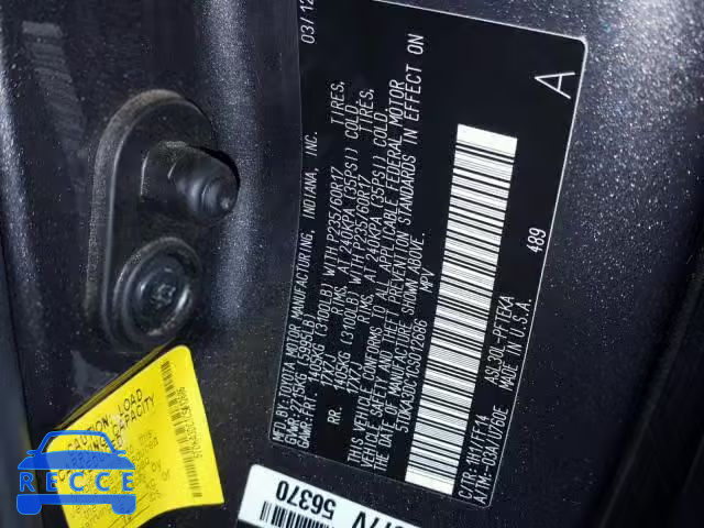 2012 TOYOTA SIENNA BAS 5TDKA3DC1CS012686 image 9