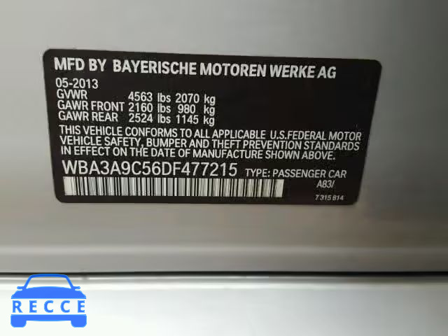 2013 BMW 335 WBA3A9C56DF477215 Bild 9