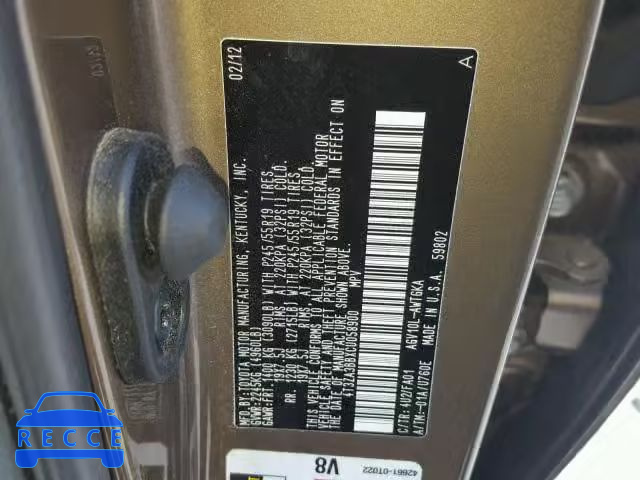 2012 TOYOTA VENZA LE 4T3ZA3BBXCU058900 image 9