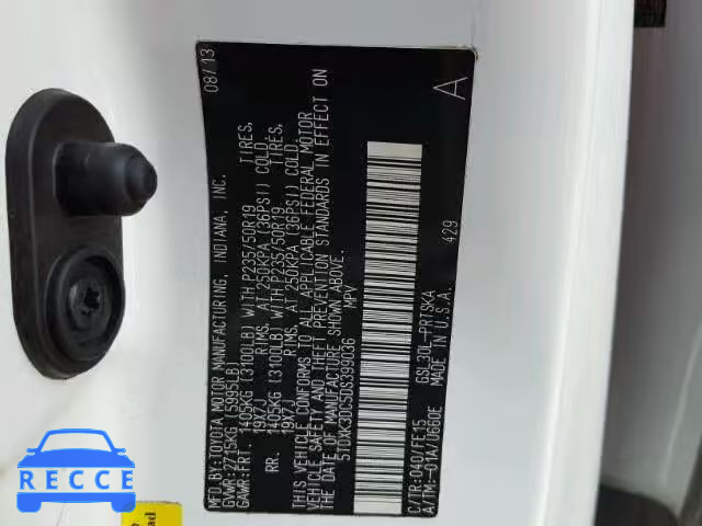 2013 TOYOTA SIENNA SPORT 5TDXK3DC5DS399036 image 9