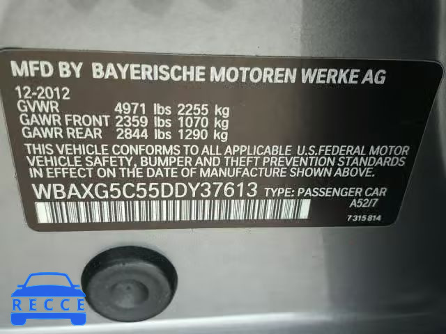 2013 BMW 528 I WBAXG5C55DDY37613 image 9