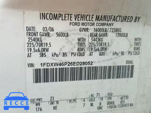 2006 FORD F450 SUPER 1FDXW46P26ED28052 image 9