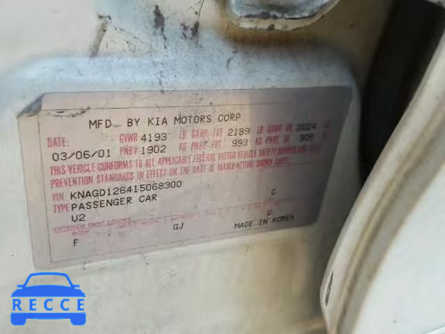 2001 KIA OPTIMA MAG KNAGD126415068300 image 9