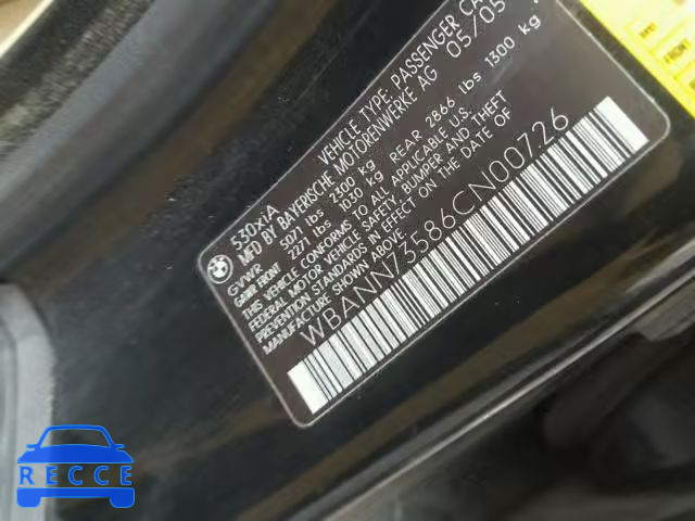 2006 BMW 530 XIT WBANN73586CN00726 image 9