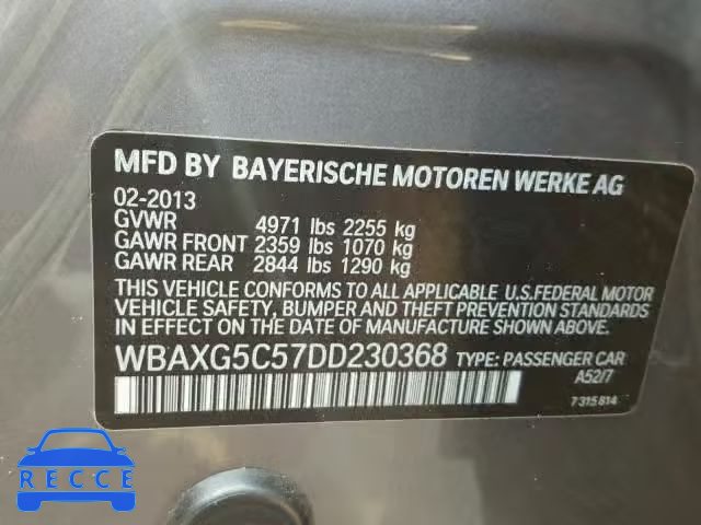 2013 BMW 528 I WBAXG5C57DD230368 image 9