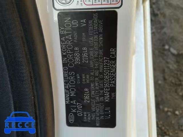 2008 KIA SPECTRA5 5 KNAFE161085011237 image 9