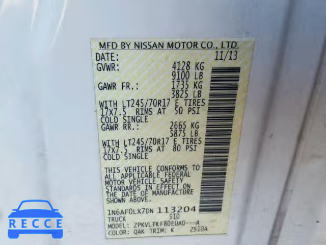 2013 NISSAN NV 2500 1N6AF0LX7DN113204 image 9