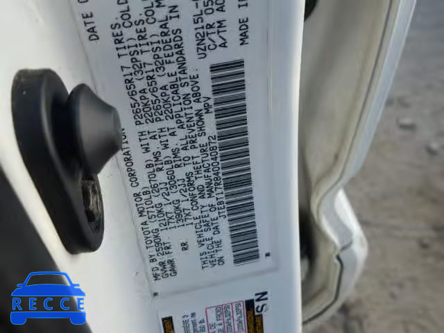 2004 TOYOTA 4RUNNER LI JTEBT17R840040872 image 9