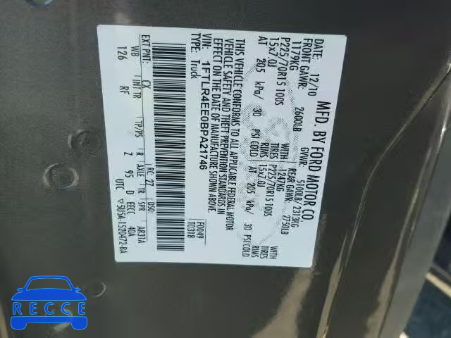 2011 FORD RANGER SUP 1FTLR4EE0BPA21746 image 9