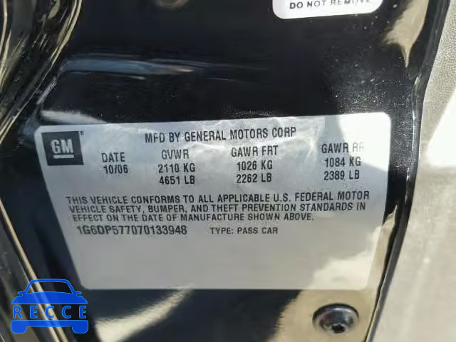 2007 CADILLAC CTS HI FEA 1G6DP577070133948 image 9