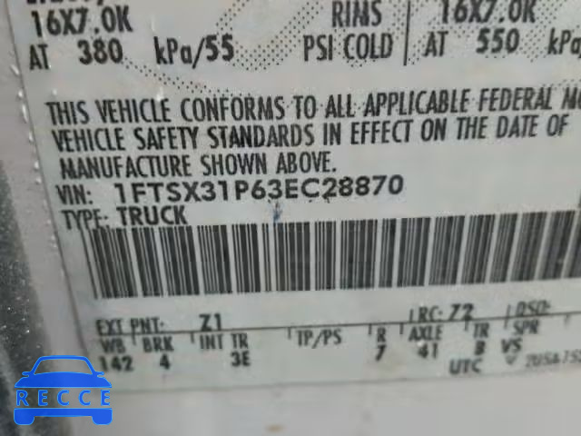 2003 FORD F350 SRW S 1FTSX31P63EC28870 image 9