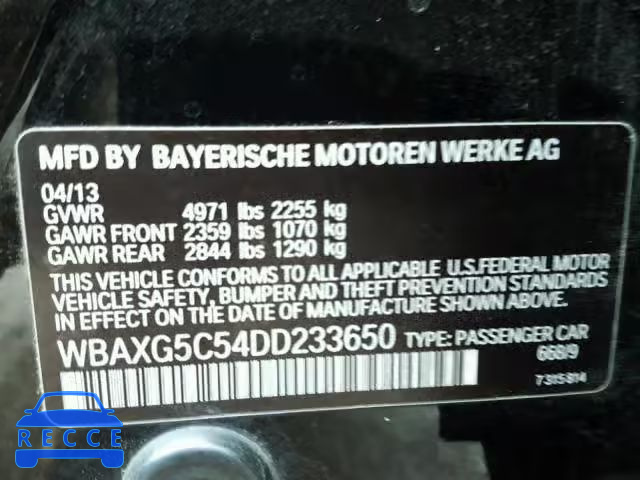 2013 BMW 528 I WBAXG5C54DD233650 image 9