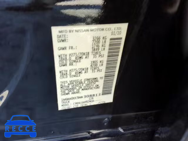 2010 NISSAN TITAN XE 1N6BA0EC9AN308813 image 9