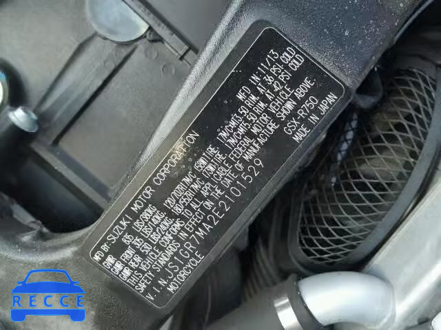 2014 SUZUKI GSX-R750 JS1GR7MA2E2101529 image 9