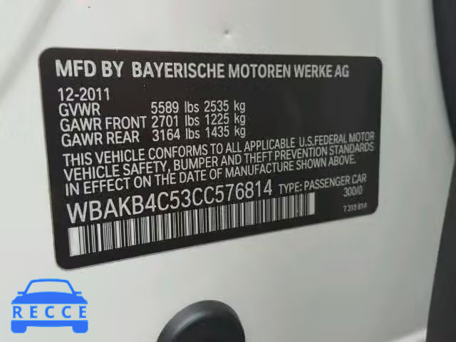 2012 BMW 740 LI WBAKB4C53CC576814 зображення 9