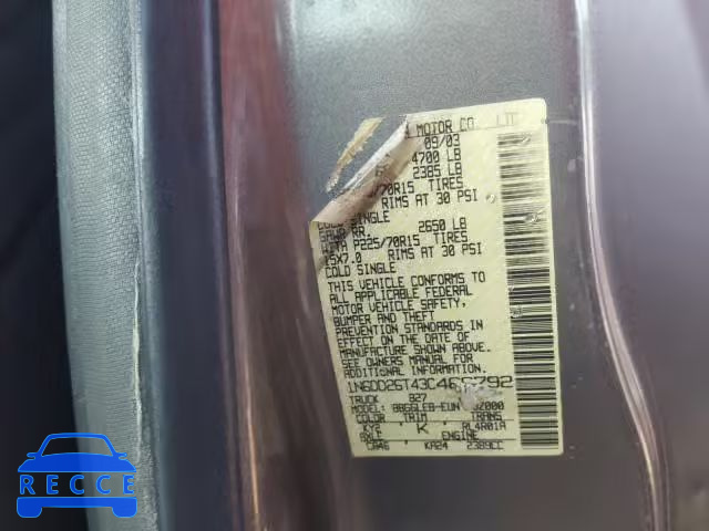 2003 NISSAN FRONTIER K 1N6DD26T43C466792 image 9
