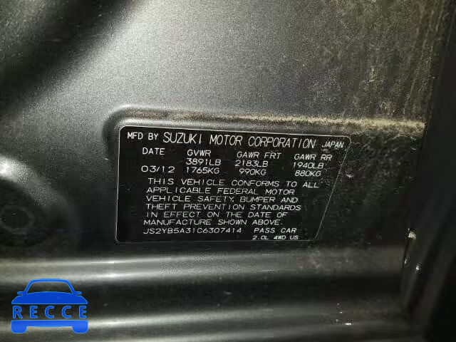2012 SUZUKI SX4 BASE JS2YB5A31C6307414 image 9