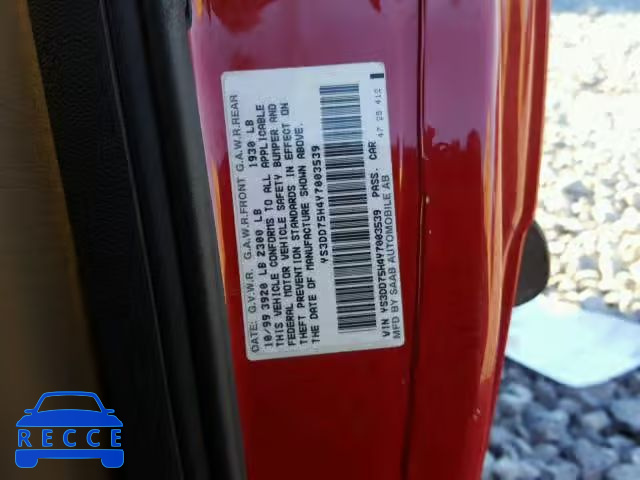 2000 SAAB 9-3 YS3DD75H4Y7003539 image 9