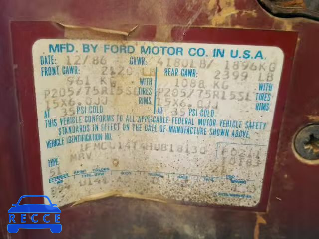 1987 FORD BRONCO II 1FMCU14T4HUB18130 Bild 9