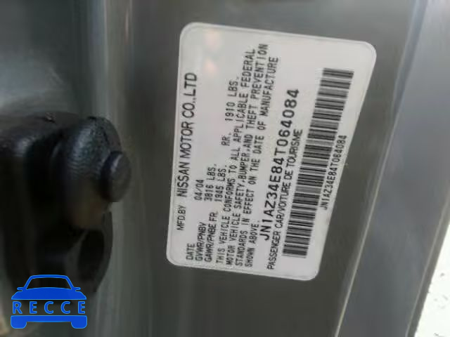 2004 NISSAN 350Z COUPE JN1AZ34E84T064084 image 9