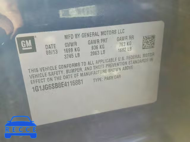 2014 CHEVROLET SONIC RS 1G1JG6SB8E4116881 image 9