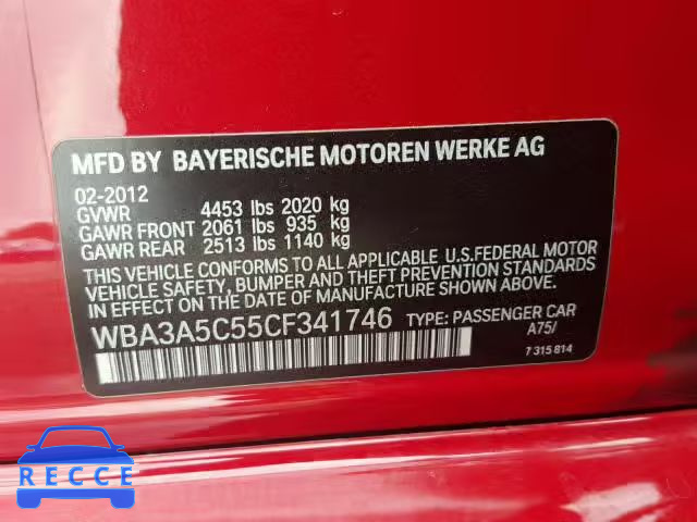 2012 BMW 328 I WBA3A5C55CF341746 image 9