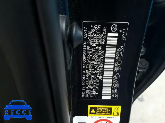 2017 LEXUS CT 200 JTHKD5BH6H2300430 зображення 9