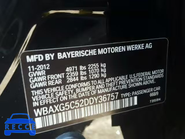 2013 BMW 528 I WBAXG5C52DDY36757 image 9