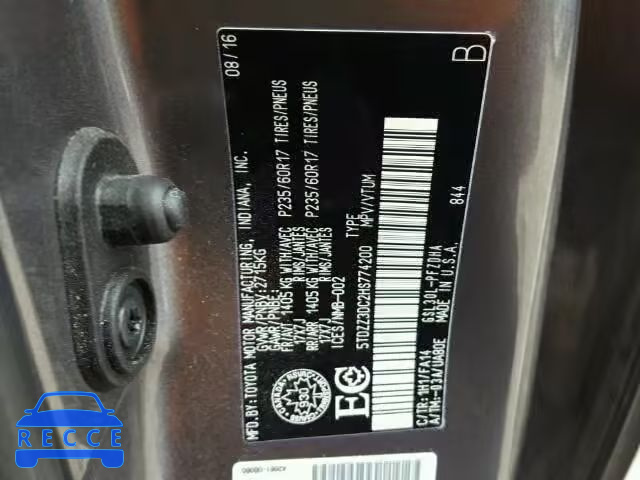 2017 TOYOTA SIENNA BAS 5TDZZ3DC2HS774200 image 9