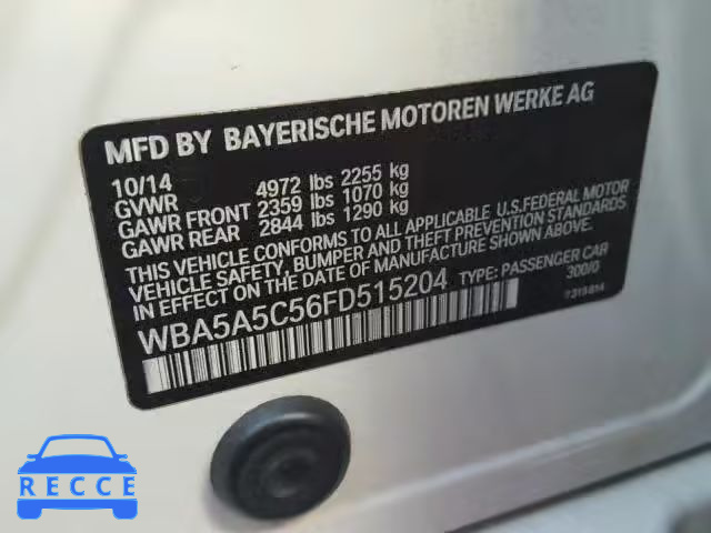 2015 BMW 528 I WBA5A5C56FD515204 image 9