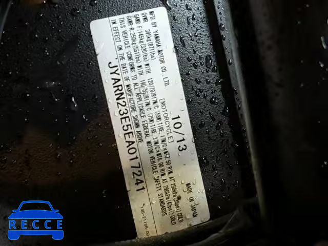 2014 YAMAHA YZFR1 JYARN23E5EA017241 image 9