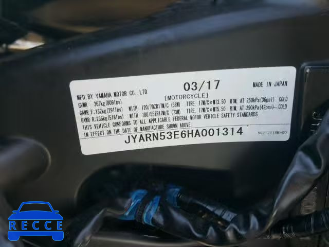 2017 YAMAHA FZ09 JYARN53E6HA001314 image 9