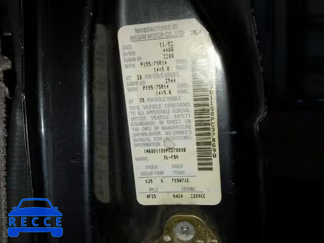 1993 NISSAN TRUCK SHOR 1N6SD11S8PC378690 image 9
