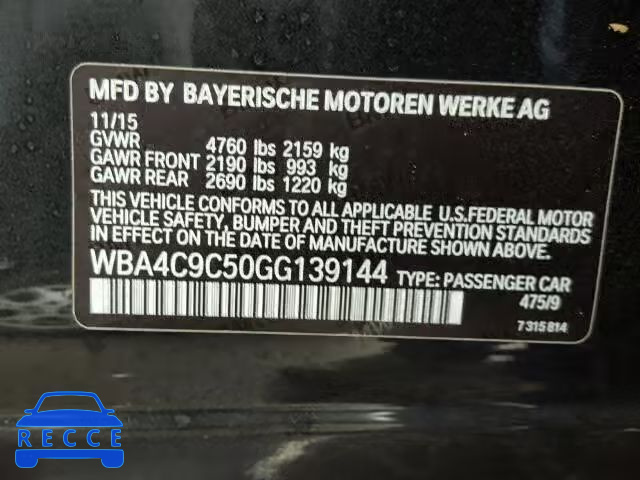 2016 BMW 428 XI WBA4C9C50GG139144 image 9