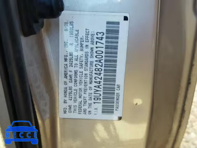 2002 ACURA 3.2CL 19UYA42482A001743 image 9