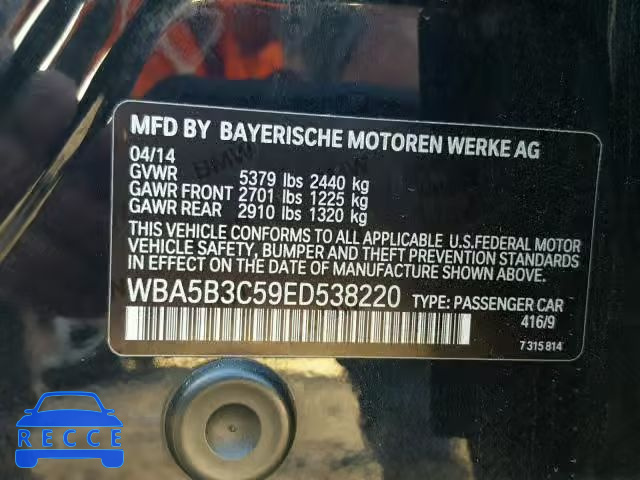 2014 BMW 535 XI WBA5B3C59ED538220 image 9