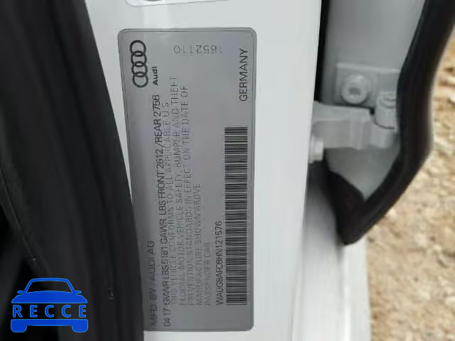 2017 AUDI A6 PREMIUM WAUG8AFC6HN121576 image 9