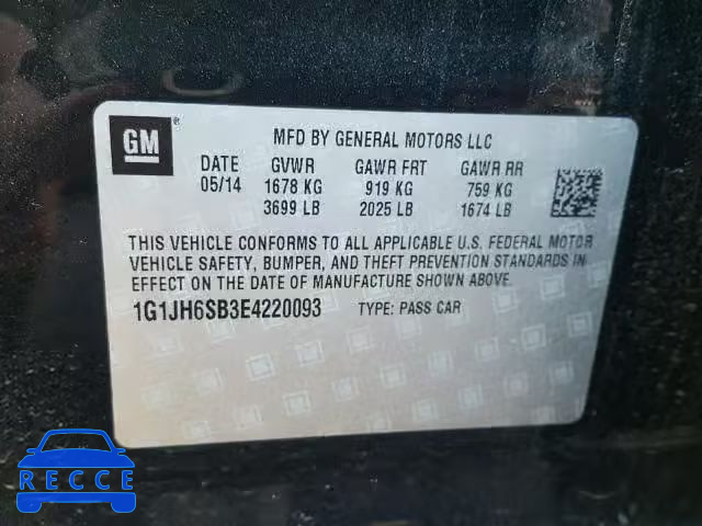 2014 CHEVROLET SONIC RS 1G1JH6SB3E4220093 image 9