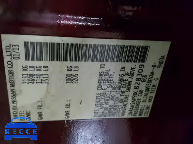 2013 NISSAN MAXIMA S 1N4AA5AP9DC828309 image 9