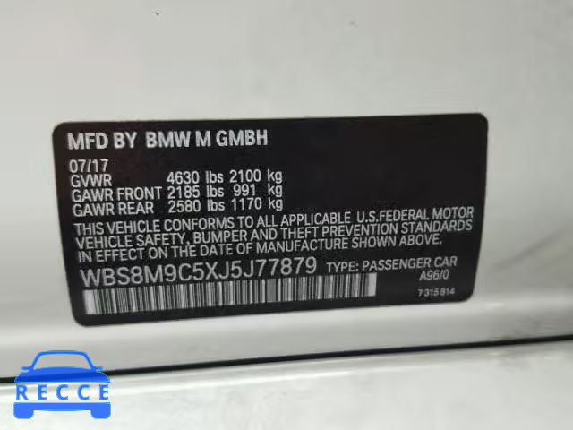 2018 BMW M3 WBS8M9C5XJ5J77879 image 9