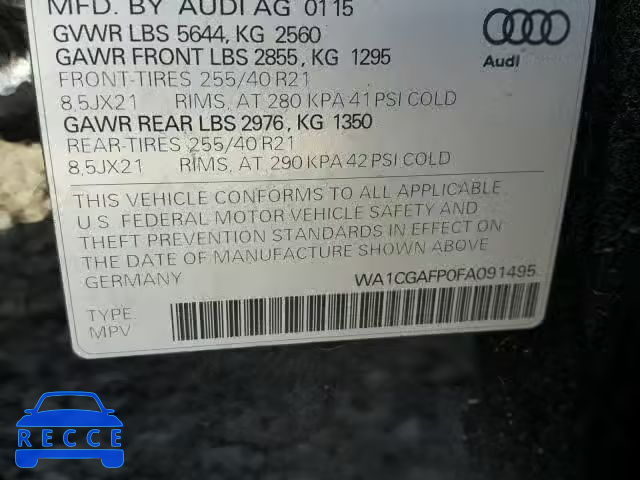 2015 AUDI SQ5 PREMIU WA1CGAFP0FA091495 image 9