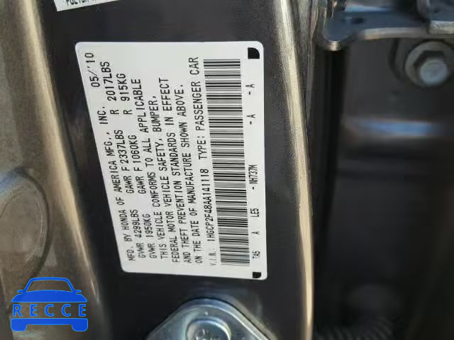 2010 HONDA ACCORD LXP 1HGCP2F48AA141118 image 9