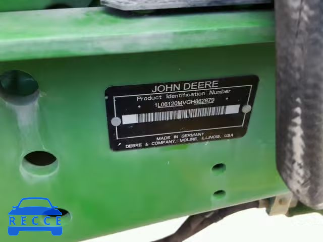 2016 JOHN DEERE TRACTOR 1L06120MVGH862879 зображення 9