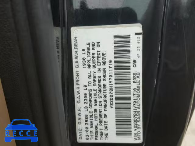 2000 SAAB 9-3 YS3DD78H1Y7011710 image 9