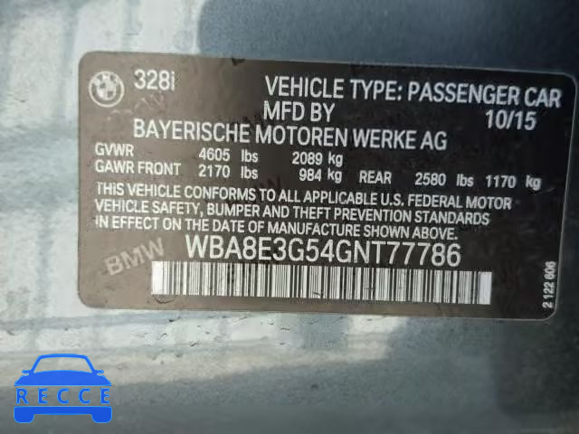 2016 BMW 328 XI SUL WBA8E3G54GNT77786 image 9