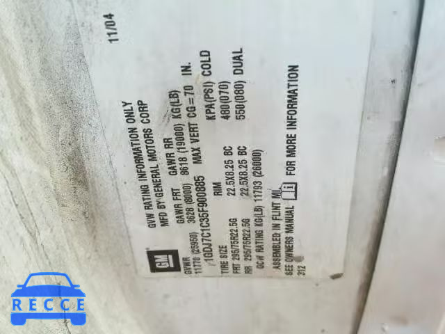 2005 GMC C7500 C7C0 1GDJ7C1C35F900885 image 9