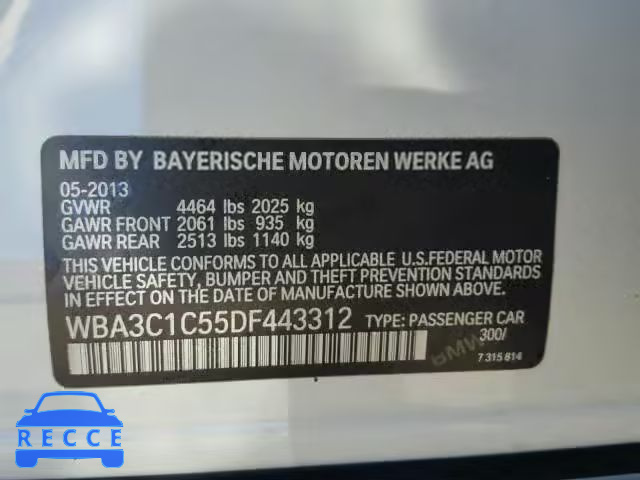 2013 BMW 328 I SULE WBA3C1C55DF443312 зображення 9