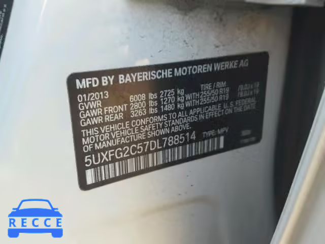 2013 BMW X6 XDRIVE3 5UXFG2C57DL788514 image 9