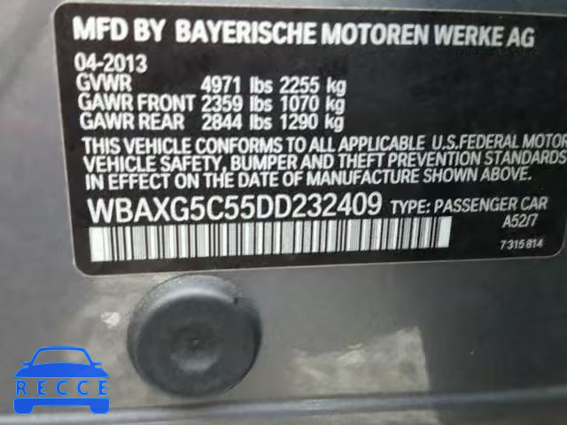 2013 BMW 528 I WBAXG5C55DD232409 image 9